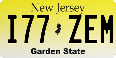 NJ license plate I77ZEM