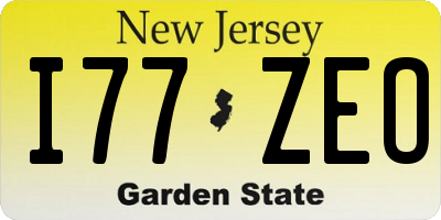 NJ license plate I77ZEO