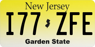NJ license plate I77ZFE