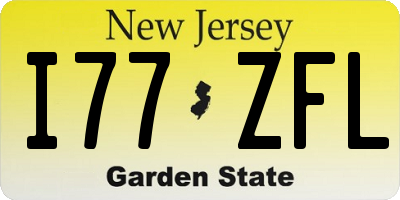 NJ license plate I77ZFL