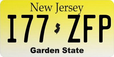 NJ license plate I77ZFP