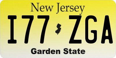 NJ license plate I77ZGA