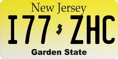 NJ license plate I77ZHC