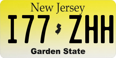 NJ license plate I77ZHH