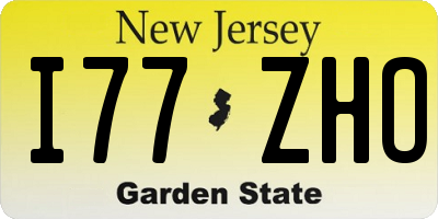 NJ license plate I77ZHO