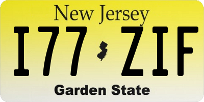 NJ license plate I77ZIF