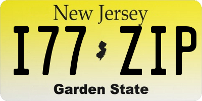 NJ license plate I77ZIP
