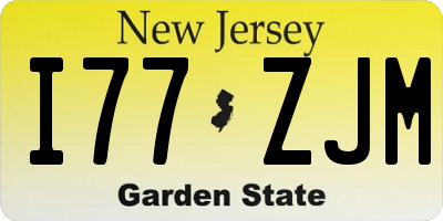 NJ license plate I77ZJM