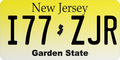 NJ license plate I77ZJR