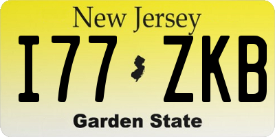 NJ license plate I77ZKB