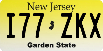 NJ license plate I77ZKX
