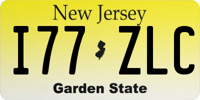 NJ license plate I77ZLC