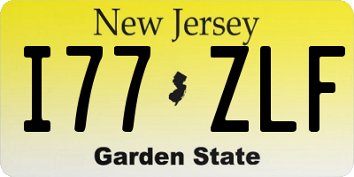 NJ license plate I77ZLF