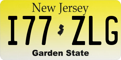 NJ license plate I77ZLG