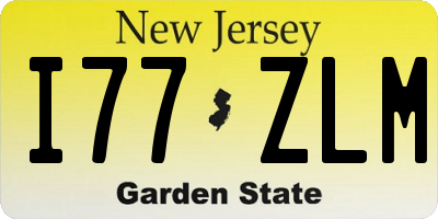 NJ license plate I77ZLM