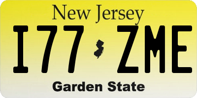 NJ license plate I77ZME