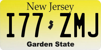 NJ license plate I77ZMJ
