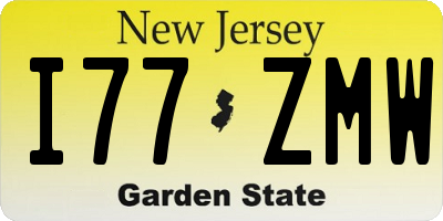 NJ license plate I77ZMW
