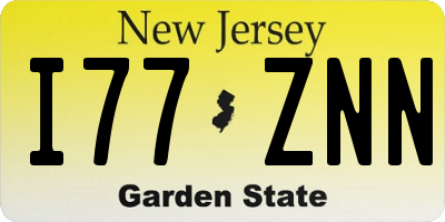 NJ license plate I77ZNN