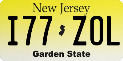 NJ license plate I77ZOL