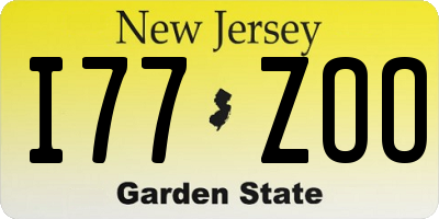 NJ license plate I77ZOO