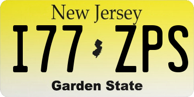NJ license plate I77ZPS