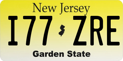 NJ license plate I77ZRE