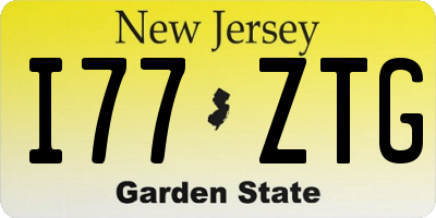 NJ license plate I77ZTG