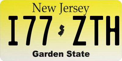 NJ license plate I77ZTH