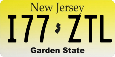 NJ license plate I77ZTL
