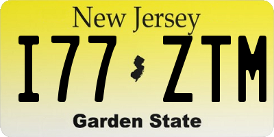 NJ license plate I77ZTM
