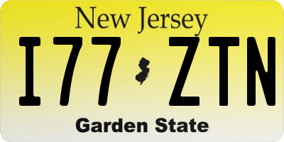 NJ license plate I77ZTN