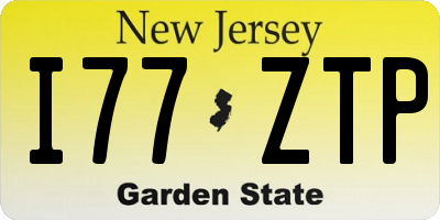 NJ license plate I77ZTP