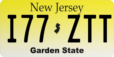 NJ license plate I77ZTT
