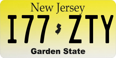 NJ license plate I77ZTY