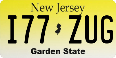 NJ license plate I77ZUG