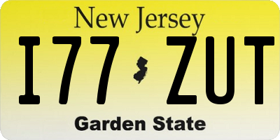 NJ license plate I77ZUT