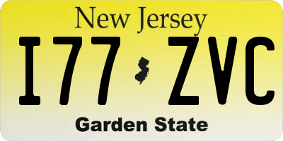 NJ license plate I77ZVC