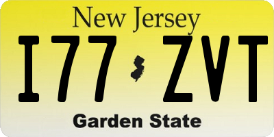 NJ license plate I77ZVT