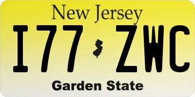 NJ license plate I77ZWC