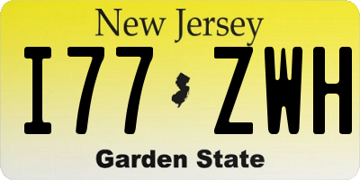 NJ license plate I77ZWH