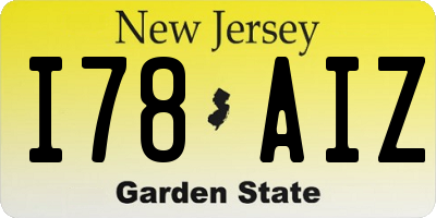 NJ license plate I78AIZ
