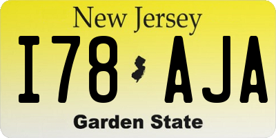 NJ license plate I78AJA