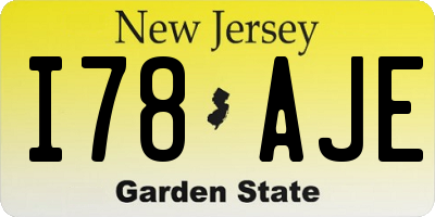 NJ license plate I78AJE