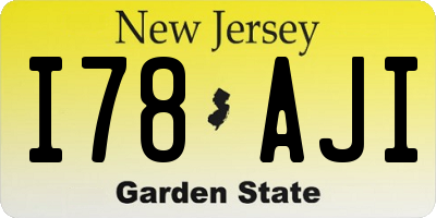 NJ license plate I78AJI