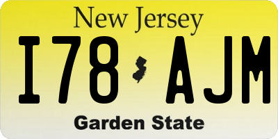 NJ license plate I78AJM