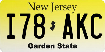 NJ license plate I78AKC