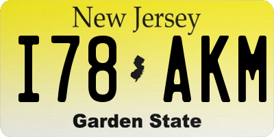 NJ license plate I78AKM