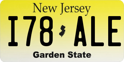 NJ license plate I78ALE