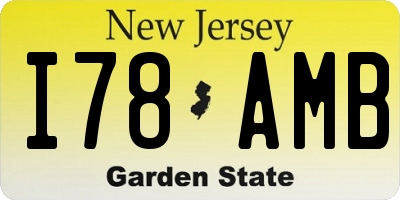 NJ license plate I78AMB